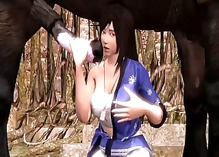 Amazing 3D bestiality activity with stallion